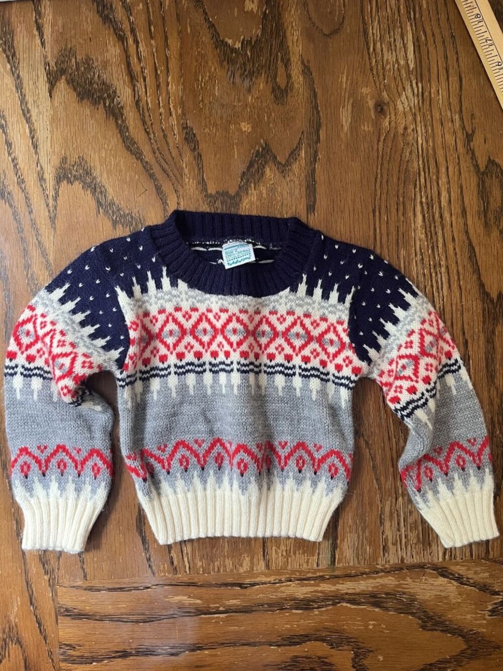 Vintage Toddlertime JC Penney Fair Isle Knit Sweater Size 2 Made In USA